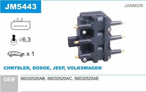 Janmor JM5443 Ignition coil JM5443: Buy near me in Poland at 2407.PL - Good price!