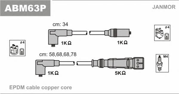 Janmor ABM63P Zündkabel kit ABM63P: Kaufen Sie zu einem guten Preis in Polen bei 2407.PL!