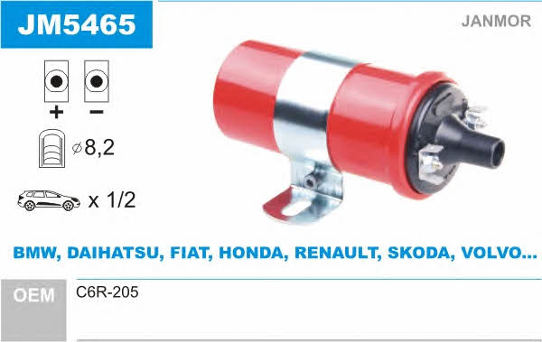 Janmor JM5465 Ignition coil JM5465: Buy near me in Poland at 2407.PL - Good price!