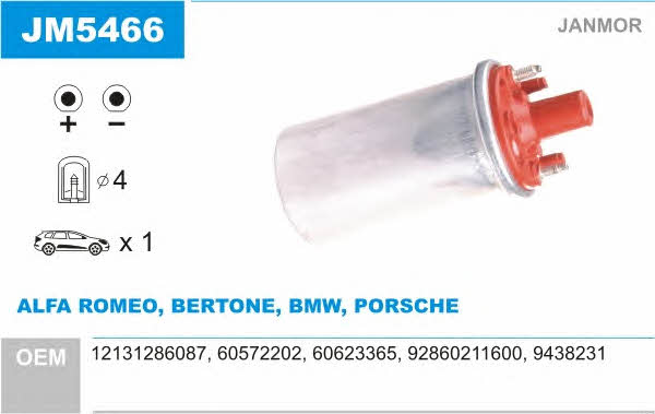 Janmor JM5466 Ignition coil JM5466: Buy near me in Poland at 2407.PL - Good price!