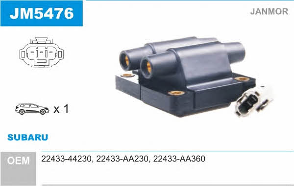 Janmor JM5476 Ignition coil JM5476: Buy near me in Poland at 2407.PL - Good price!