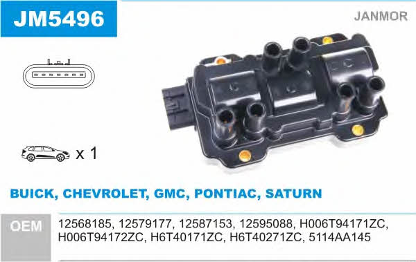 Janmor JM5496 Ignition coil JM5496: Buy near me in Poland at 2407.PL - Good price!