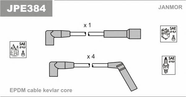 Janmor JPE384 Ignition cable kit JPE384: Buy near me in Poland at 2407.PL - Good price!