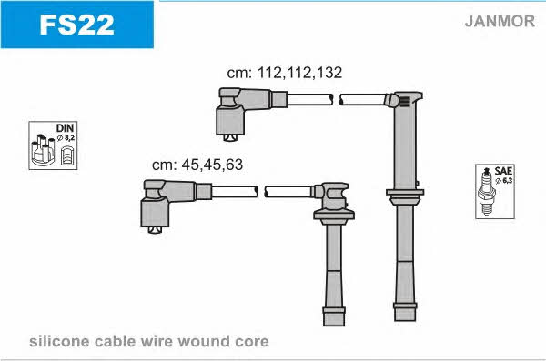 Janmor FS22 Przewody wysokiego napięcia, komplet FS22: Dobra cena w Polsce na 2407.PL - Kup Teraz!