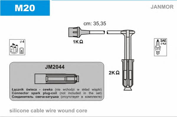 Janmor M20 Провода высоковольтные, комплект M20: Купить в Польше - Отличная цена на 2407.PL!