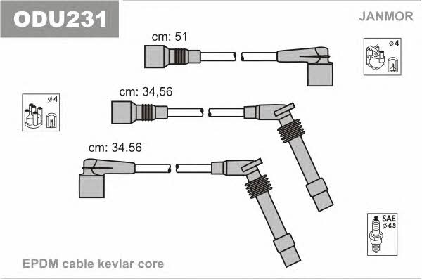 Janmor ODU231 Przewody wysokiego napięcia, komplet ODU231: Dobra cena w Polsce na 2407.PL - Kup Teraz!