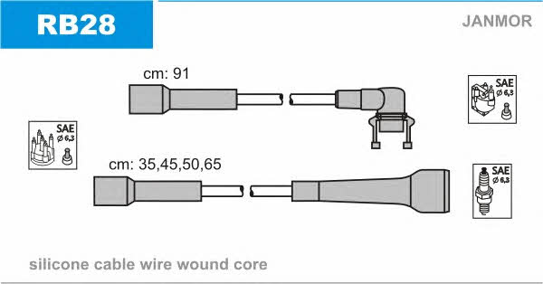 Janmor RB28 Przewody wysokiego napięcia, komplet RB28: Atrakcyjna cena w Polsce na 2407.PL - Zamów teraz!