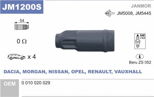 Janmor JM1200S Накінечник дроту високовольтного JM1200S: Приваблива ціна - Купити у Польщі на 2407.PL!
