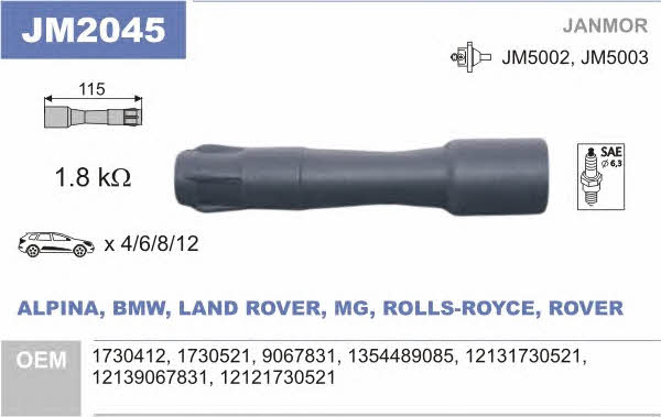 Janmor JM2045 Накінечник дроту високовольтного JM2045: Купити у Польщі - Добра ціна на 2407.PL!
