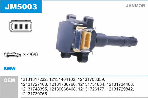 Janmor JM5003 Ignition coil JM5003: Buy near me in Poland at 2407.PL - Good price!
