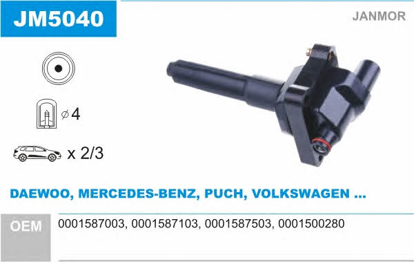 Janmor JM5040 Ignition coil JM5040: Buy near me at 2407.PL in Poland at an Affordable price!