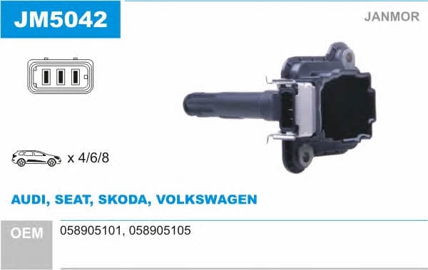 Janmor JM5042 Ignition coil JM5042: Buy near me in Poland at 2407.PL - Good price!