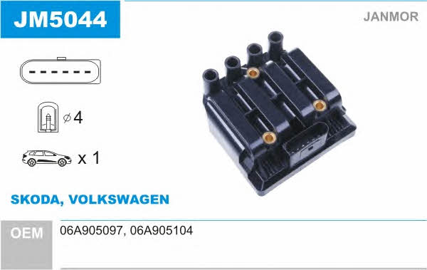 Janmor JM5044 Ignition coil JM5044: Buy near me in Poland at 2407.PL - Good price!