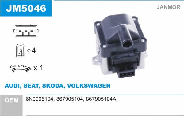 Janmor JM5046 Ignition coil JM5046: Buy near me in Poland at 2407.PL - Good price!