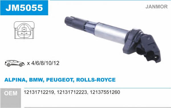 Janmor JM5055 Ignition coil JM5055: Buy near me in Poland at 2407.PL - Good price!