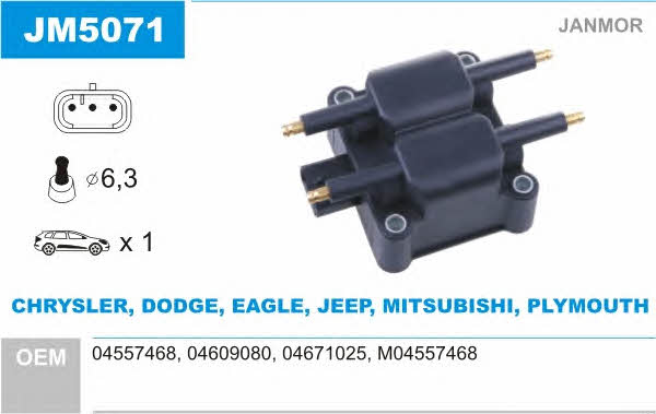 Janmor JM5071 Ignition coil JM5071: Buy near me at 2407.PL in Poland at an Affordable price!