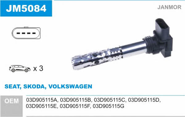 Janmor JM5084 Ignition coil JM5084: Buy near me in Poland at 2407.PL - Good price!