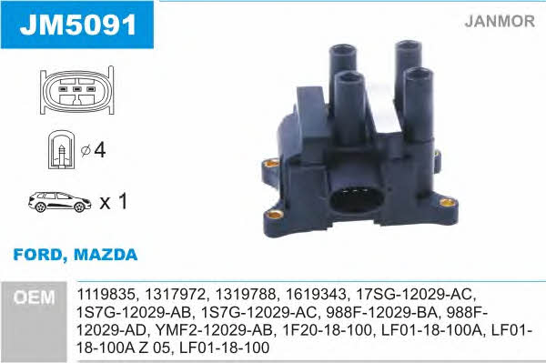 Janmor JM5091 Ignition coil JM5091: Buy near me at 2407.PL in Poland at an Affordable price!