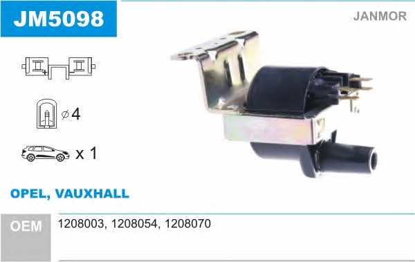 Janmor JM5098 Ignition coil JM5098: Buy near me in Poland at 2407.PL - Good price!
