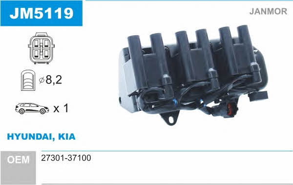 Janmor JM5119 Ignition coil JM5119: Buy near me in Poland at 2407.PL - Good price!