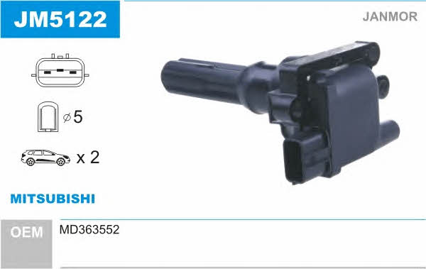 Janmor JM5122 Ignition coil JM5122: Buy near me in Poland at 2407.PL - Good price!