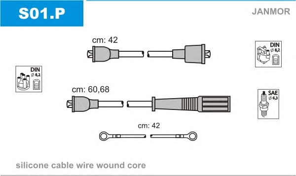 Janmor S01.P Przewody wysokiego napięcia, komplet S01P: Atrakcyjna cena w Polsce na 2407.PL - Zamów teraz!