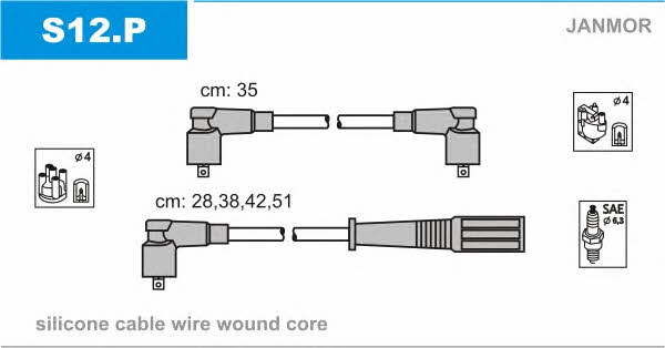 Janmor S12.P Przewody wysokiego napięcia, komplet S12P: Dobra cena w Polsce na 2407.PL - Kup Teraz!