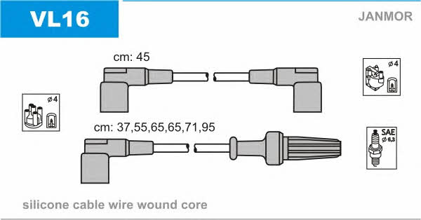 Janmor VL16 Ignition cable kit VL16: Buy near me in Poland at 2407.PL - Good price!