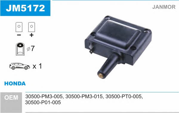 Janmor JM5172 Ignition coil JM5172: Buy near me in Poland at 2407.PL - Good price!