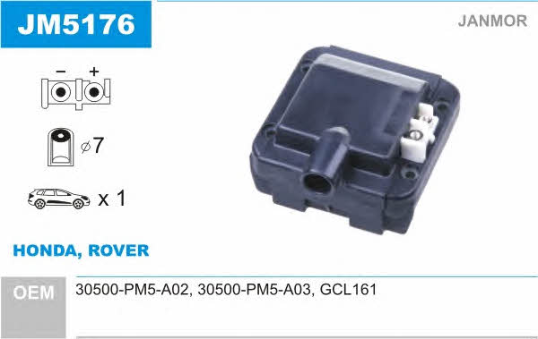 Janmor JM5176 Ignition coil JM5176: Buy near me at 2407.PL in Poland at an Affordable price!