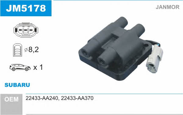 Janmor JM5178 Ignition coil JM5178: Buy near me in Poland at 2407.PL - Good price!