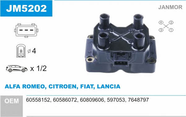 Janmor JM5202 Ignition coil JM5202: Buy near me at 2407.PL in Poland at an Affordable price!
