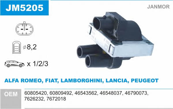 Janmor JM5205 Ignition coil JM5205: Buy near me in Poland at 2407.PL - Good price!