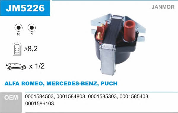 Janmor JM5226 Ignition coil JM5226: Buy near me in Poland at 2407.PL - Good price!