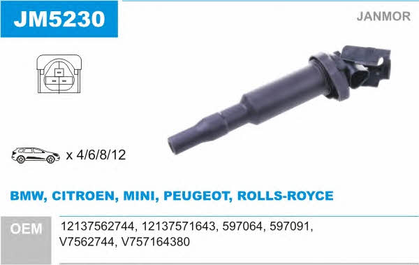 Janmor JM5230 Ignition coil JM5230: Buy near me in Poland at 2407.PL - Good price!
