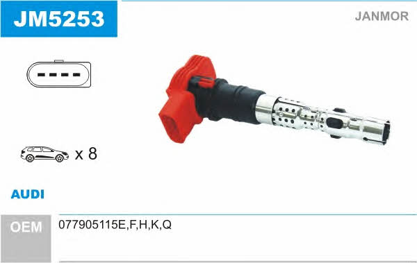 Janmor JM5253 Ignition coil JM5253: Buy near me at 2407.PL in Poland at an Affordable price!