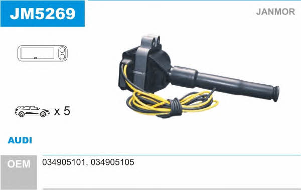 Janmor JM5269 Ignition coil JM5269: Buy near me in Poland at 2407.PL - Good price!