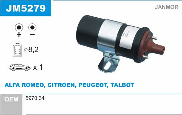 Janmor JM5279 Ignition coil JM5279: Buy near me in Poland at 2407.PL - Good price!