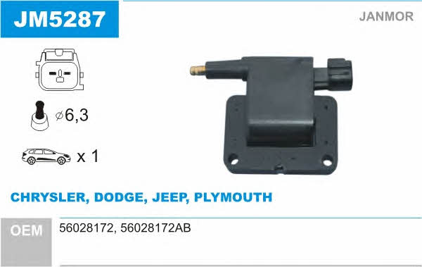 Janmor JM5287 Ignition coil JM5287: Buy near me in Poland at 2407.PL - Good price!