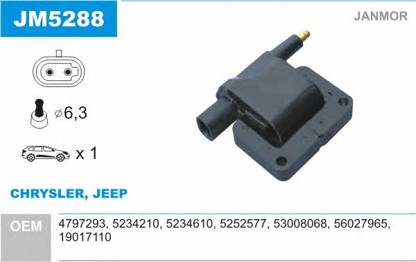 Janmor JM5288 Ignition coil JM5288: Buy near me in Poland at 2407.PL - Good price!