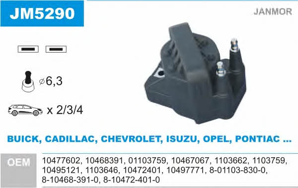 Janmor JM5290 Ignition coil JM5290: Buy near me in Poland at 2407.PL - Good price!