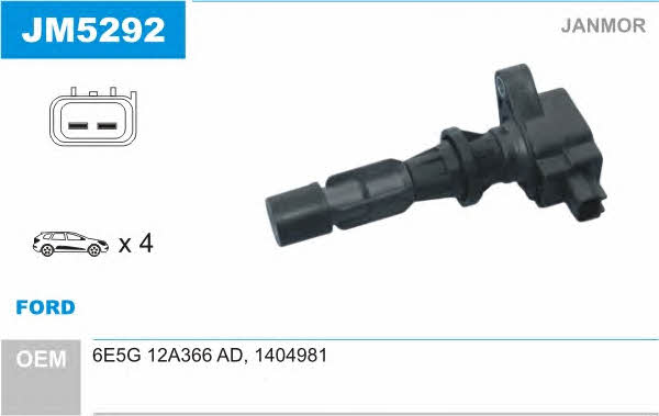Janmor JM5292 Ignition coil JM5292: Buy near me at 2407.PL in Poland at an Affordable price!