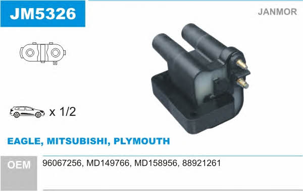 Janmor JM5326 Ignition coil JM5326: Buy near me in Poland at 2407.PL - Good price!