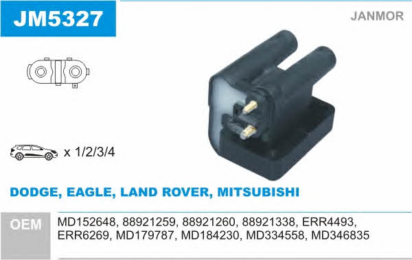 Janmor JM5327 Ignition coil JM5327: Buy near me in Poland at 2407.PL - Good price!