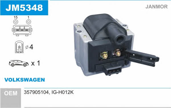 Janmor JM5348 Ignition coil JM5348: Buy near me in Poland at 2407.PL - Good price!