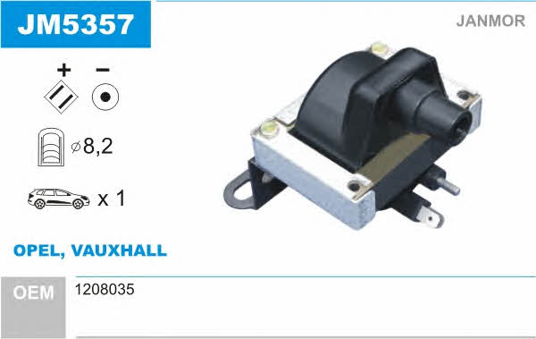 Janmor JM5357 Ignition coil JM5357: Buy near me in Poland at 2407.PL - Good price!