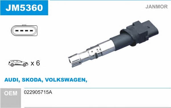 Janmor JM5360 Ignition coil JM5360: Buy near me in Poland at 2407.PL - Good price!