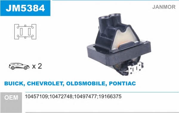 Janmor JM5384 Ignition coil JM5384: Buy near me in Poland at 2407.PL - Good price!