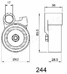 Japanparts BE-244 Tensioner pulley, timing belt BE244: Buy near me at 2407.PL in Poland at an Affordable price!