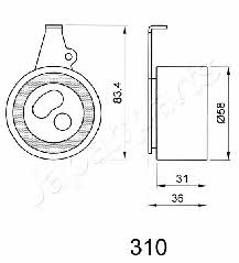 Japanparts BE-310 Tensioner pulley, timing belt BE310: Buy near me in Poland at 2407.PL - Good price!